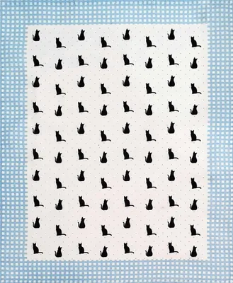 Produktbild von Geschirrtuch, Küchenhandtuch 100% Baumwolle Katzen 50x64cm Blau