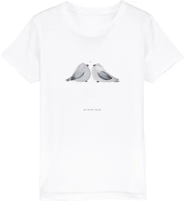 Produktbild von Mr. & Mrs. Panda Kleinkinder T-Shirt Turteltauben Liebe 12-14 Jahre (152/164) - Weiß - Geschenk, Kindershirt, Freundin, Kinder Jungen, Partner, Shirt, Hochzeitstag