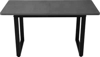 Produktbild von Flieks Esstisch Rechteckig, Esszimmertisch Küchentisch mit Metallbeinen, Esstisch Holz für Esszimmer Wohnzimmer, 140x70x75cm, Grau
