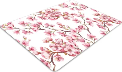 Obrázek produktu pro Chránič podlahy - Ochranná podložka na židli - Podlahová rohož - 100x70 cm - Třešňový květ
