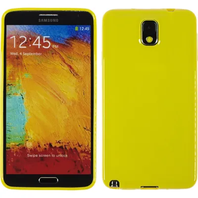 Produktbild von PhoneNatic Case kompatibel mit Samsung Galaxy Note 3 - gelb Silikon Hülle Candy + 2 Schutzfolien