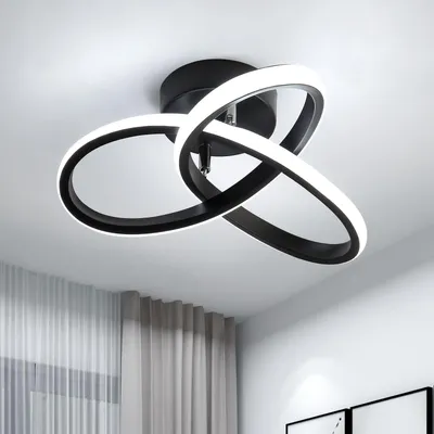 Obrázek produktu pro Moderní LED stropní svítidlo, 22W, 2500 lumenů, barva: černá, teplota barvy: 6500K (studená bílá)