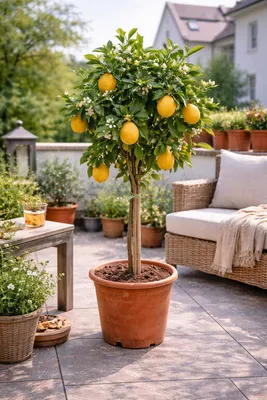 Produktbild von Zitronenbaum Zagara Bianca 100–140 cm – Citrus limon, duftende Blüten, essbare Früchte, mediterrane Kübelpflanze, winterhart bedingt