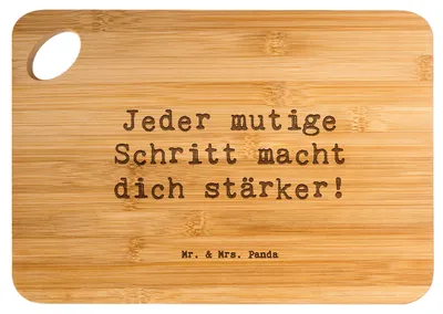 Produktbild von Mr. & Mrs. Panda Frühstücksbrettchen Spruch Angst überwinden - Transparent - Geschenk, holzschneidebrett, Selbstvertrauen, Vertrauem, Schneidebrett, Frühstücksbrett, Mut