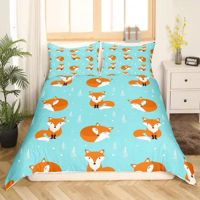 Obrázek produktu pro Dětská sada povlečení s motivem lišky, rozměr 135x200 cm, mikrovlákno, vícebarevná