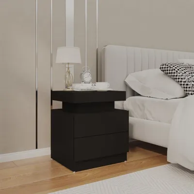 Obrázek produktu pro vidaXL Noční stolek černý 45x35x52 cm Dřevěný materiál