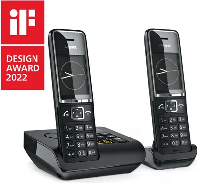 Produktbild von Gigaset Comfort 550A Duo Cordless DECT Analoges Telefon mit Anrufbeantworter Schwarz