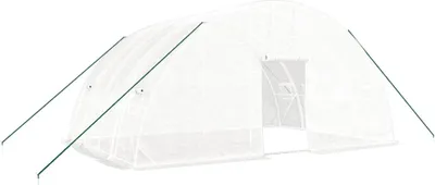 Image de Serre avec cadre en acier Blanc 24 m² 6x4x2,85 m
