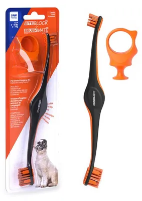 Obrázek produktu pro Brushmate, kartáček a pomůcka pro čištění zubů domácích mazlíčků, vhodná pro štěňata, psy a kočky