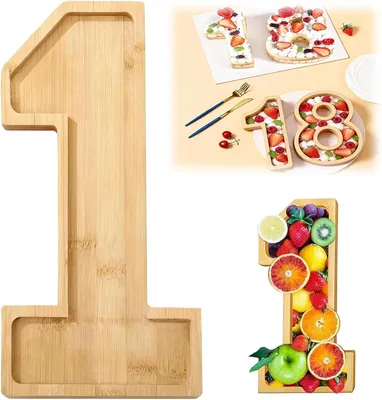 Obrázok produktu pre Drevená krájacia doska s číslom 1, rozmer 30 x 15 x 2 cm, servírovacia doska do kuchyne