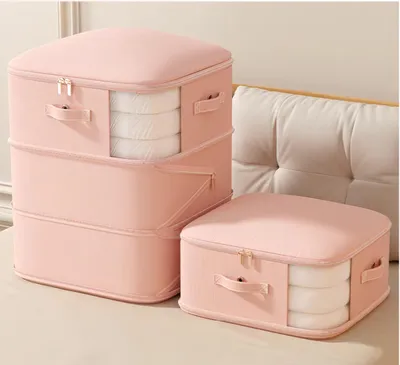 Imagen del producto de Omgoods - Bolsas de almacenamiento al vacío grandes, 2 unidades - Organizadores de compresión rosas para ropa y edredones