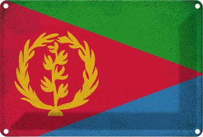 Produktbild von vianmo Blechschild 20x30 cm Eritrea Vintage Flagge Fahne Wappen