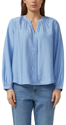 Produktbild von s.Oliver Damen Bluse – Viskose, Raffung, All-Over-Print, Langarm