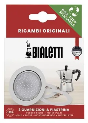 Produktbild von Bialetti Dichtung und Filter für Espressokocher 1 Tasse, Ersatzteil, Ersatz, Dichtungsring, Ø 51 mm, 800031