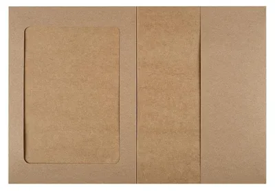 Produktbild von Fotomappe 15,6 x 21,5 cm mit Passepartout und Einstecktasche, Braun - 10er Pack