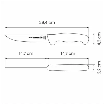 Produktbild von Tramontina PROFISSIONAL Stechmesser, Fleischmesser, Messer, Klinge 14.7 cm, Edelstahl, 24605-156