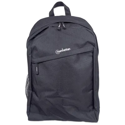 Produktbild von Manhattan Knappack Notebookrucksack, Für Notebooks bis 15,6", Top Load, sehr leicht, schwarz, 39,6 cm (15.6"), Notebook-Gehäuse, Polyester, PVC
