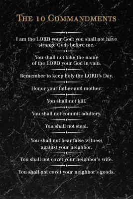 Produktbild von Motivational - The 10 Commandments black - Poster Druck - Größe 61x91,5 cm