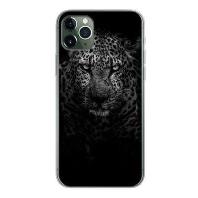 Produktbild von MuchoWow® Handyhülle Schutzhülle Hülle für iPhone 11 Pro Max Leopard - Schwarz - Weiß Silikon Softcase Handy Hülle - Schutz