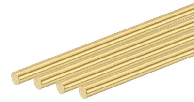 4 H62 Messing Rundstäbe 7 mm Ø, 203 mm Länge