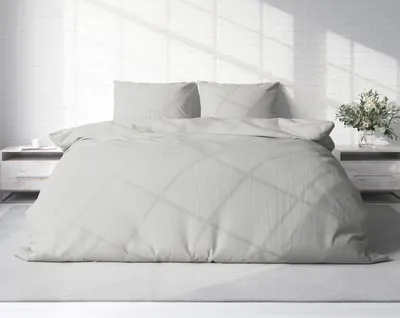 Produktbild von Uni Bettwäsche 200x220 cm grau Bettbezug Doppelbett Einfarbig Renforce Baumwolle