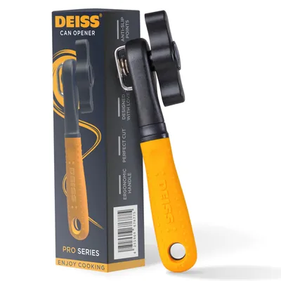 Produktbild von Deiss PRO Hochleistungs Dosenöffner manuell mit glatter Kante, handgeführter Dosenöffner mit Soft-Touch-Griff