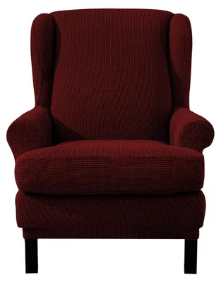 Immagine prodotto di Copertura elastica per poltrona in tessuto Jacquard, colore rosso vino