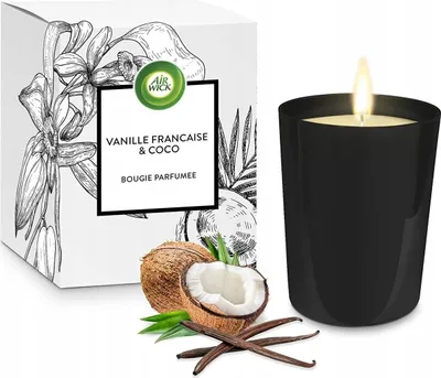 Produktbild von AIR WICK French Vanilla Duftkerze, geröstete Kokosnuss, Vanille, Kokosnuss