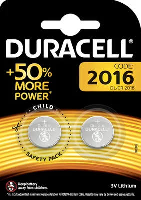 Zdjęcie produktu dla Duracell 2016, Jednorazowa bateria, CR2016, Lit, 3 V, 2 szt., Srebrny