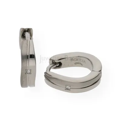 Produktbild von Boccia Titancreolen mit Diamant 0563-03