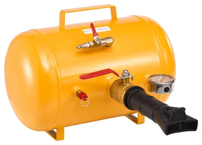 Image de SucceBuy Pompe à air pour pneus 18,9 L, outil pour le montage des pneus, pression de service 0,6-0,8 MPa, pompe à air pour pick-up, quads, jeeps, fourgonnettes et tondeuses à gazon, jaune