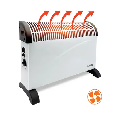 Produktbild von Konvektor Heizung 2000W Elektroheizkörper für Innen, Mobil Eingebauter Thermostat Elektroheizung, Heizung Elektrisch, Elektroheizer, Raumheizer 1 m Kabel Weiß