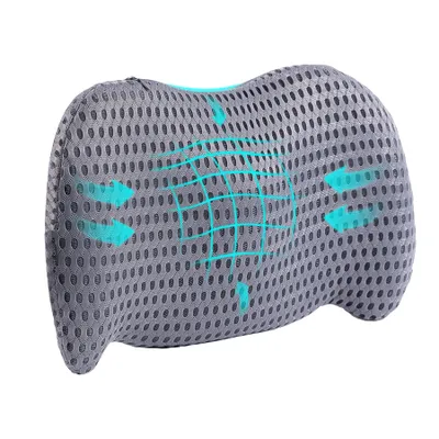 Produktbild von Lumbalkissen Rückenkissen, Ergonomisches Lendenkissen aus Memory Foam, Rückenpolster für Back Support, Lendenstützkissen für Autositze(dunkelgrau)