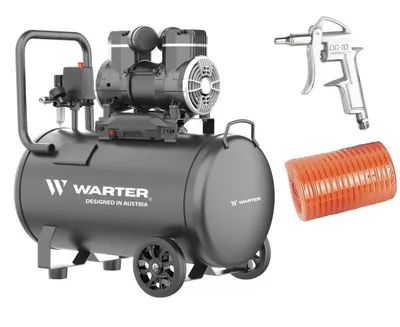 Produktbild von WARTER Flüsterkompressor 50 L mit Spiralschlauch-Pistolen-Set WC50 Pro