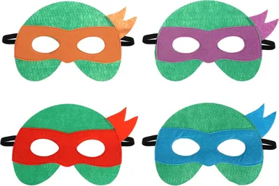 Produktbild von Hero Ninja Turtles 4 Masken Set | Leonardo, Donatello, Raphael, Michelangelo