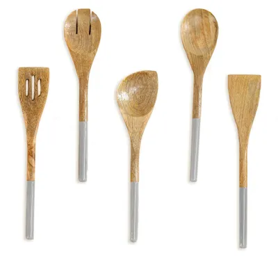 5-teiliges Holz-Kochlöffel-Set, 30 cm, BPA-frei, Küchenutensilien