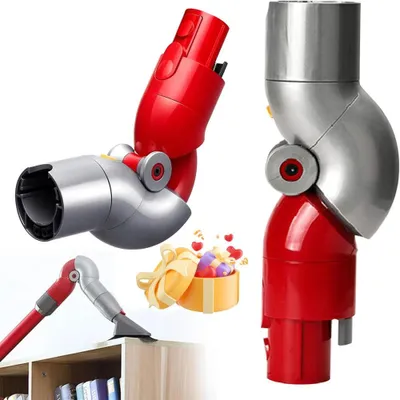 A collage of vacuum cleaner attachments and a small gift box.