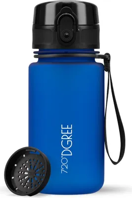 Produktbild von uberBottle softTouch Trinkflasche mit Sieb 350ml / Royal Blue/ 720DGREE