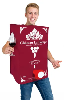 Produktbild von Wein Getränkekarton Kostüm für Erwachsene - Einheitsgröße