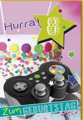 Produktbild von 8. Geburtstag - Glückwunschkarte im Format 11,5 x 17 cm mit Umschlag