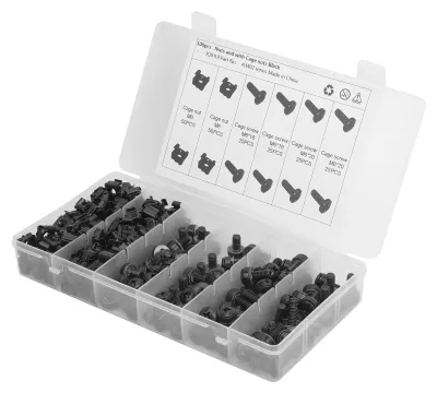Image de Jeu de vis à écrou cage M6 en acier au carbone pour la fixation de racks, châssis, contrôleurs et armoires