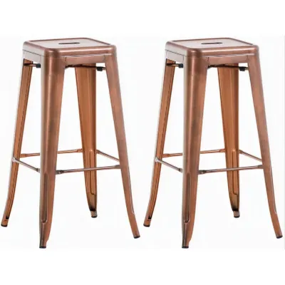 Produktbild von 2er Set Barhocker Joshua - kupfer