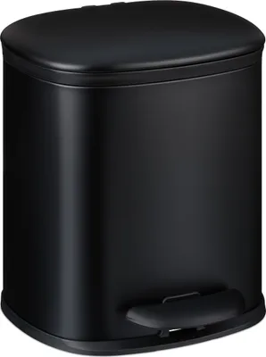 Produktbild von Relaxdays Mülleimer Bad, 5 l, Kosmetikeimer mit Soft-Close, matte Optik, 2 entnehmbare Inneneimer, Treteimer, schwarz