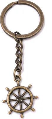 Produktbild von Onwomania Schlüsselanhänger Bronze Steuerrad See Metall Anhänger Charm