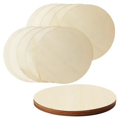 Obrázek produktu pro MUKCHAP, 20 kusů, dřevěné kruhy o průměru 30 cm, nedokončené, z překližky, tenké dřevěné plátky vhodné pro řemeslné práce, dekorace a projekty typu "udělej si sám"
