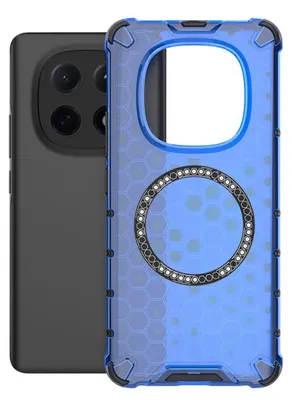 Produktbild von Magnet Hülle für Xiaomi Redmi Note 15 5G Honeycomb Design Hybrid Ringhalter Blau