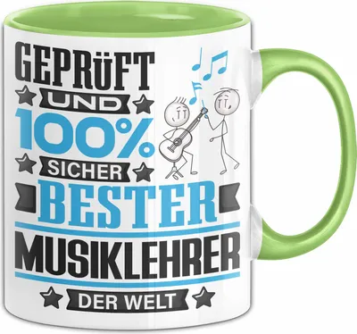 Produktbild von Musiklehrer Geschenk Lustiger Spruch für Musiklehrer Geschenkidee Bester Musiklehrer Der Welt (Grün)