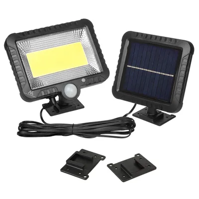 Obrázok produktu pre Solárne LED reflektory so snímačom pohybu Solárne nástenné svietidlo Súmračný senzor Solárne svetlo IP44 5W 400 Lumen 6000K Studená biela