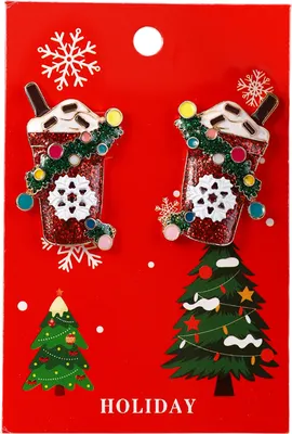 Produktbild von 1 Paar Weihnachtsohrringe für Damen, Weihnachtsbaum, Elch, Weihnachtsglocke, Strass-Dekor, Creolen, Neujahrsparty, Hängeohrringe, Damenschmuck