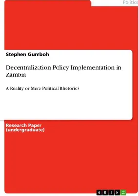 Produktbild von Decentralization Policy Implementation in Zambia